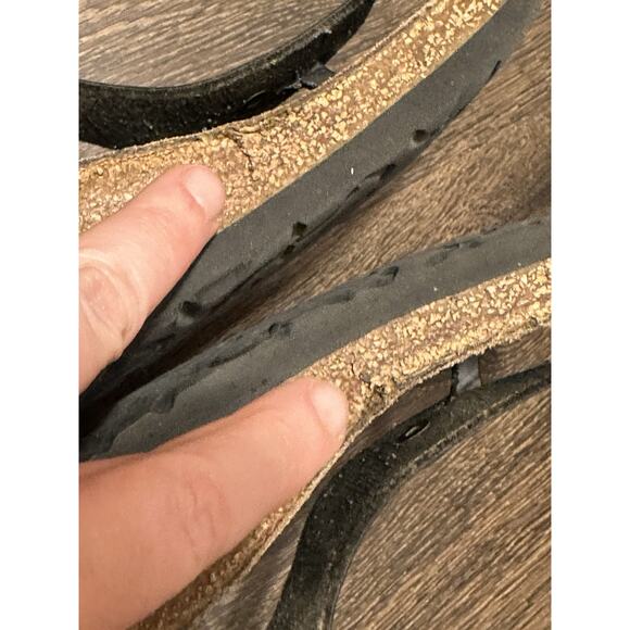 Birkenstock Woman’s Gizeh Glossy Black Birko-Flor Thong Sandals Size 37 US 6 - Picture 4 of 7